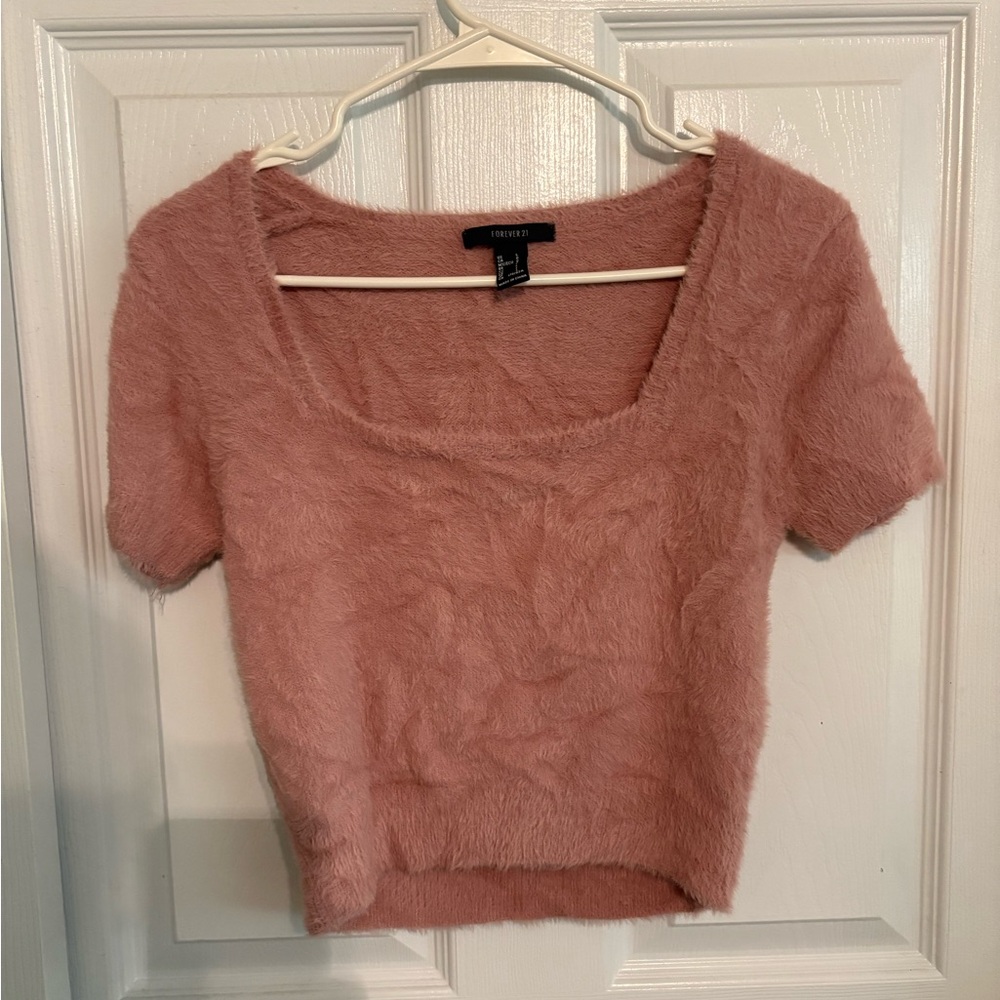 Forever 21 Soft Pink Fuzzy Top